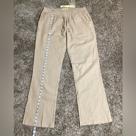NANA USA Women Pant Size 2XL Brown Linen Blend Vacation Outdoor - Picture 2 of 7